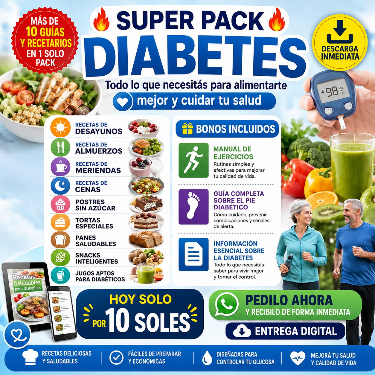 LipsFast Facebook ad: +500 Recetas para Diabéticos