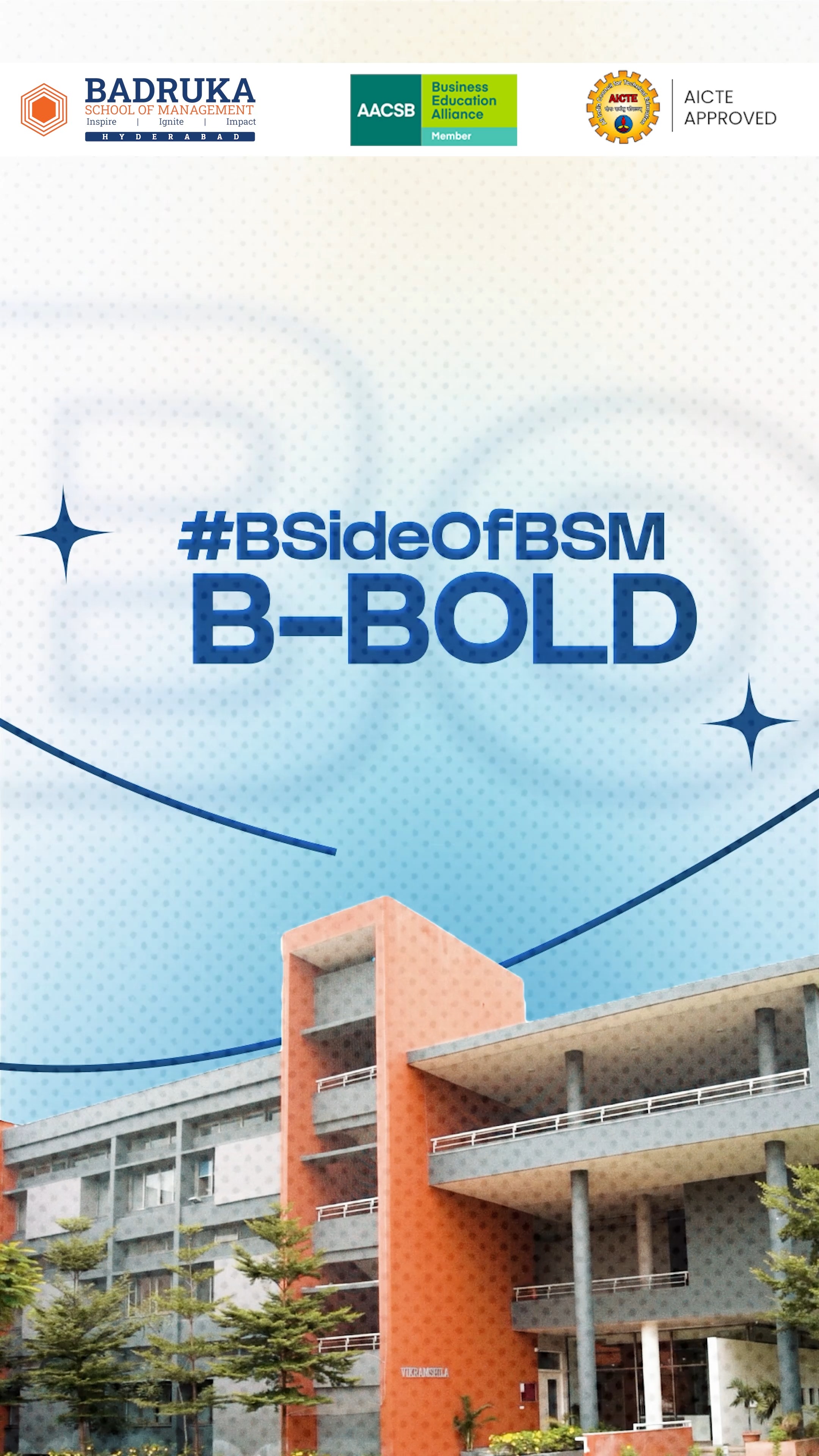 Badruka School of Management Hyderabad Facebook ad: B is for BOLD.