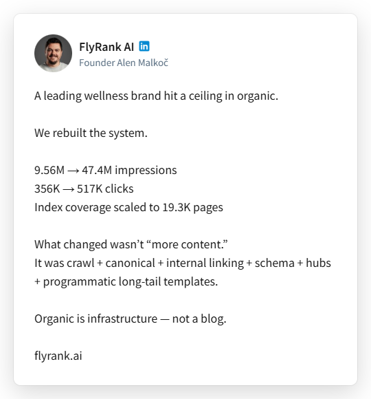 FlyRank Facebook ad