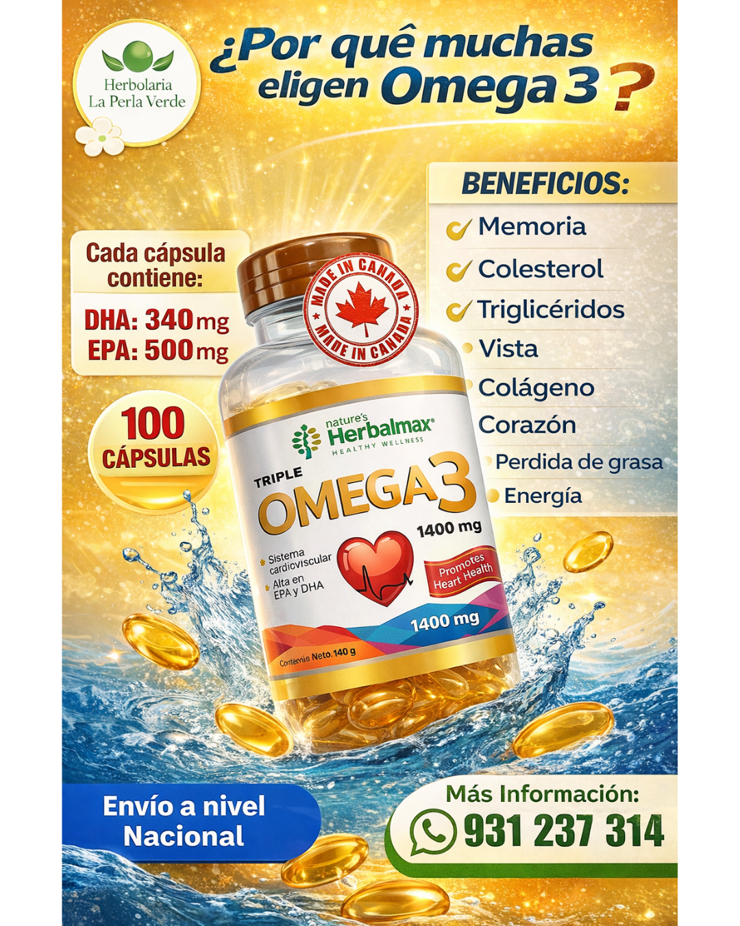 Herbolaria La Perla Verde Facebook ad from Jan 2, 2026