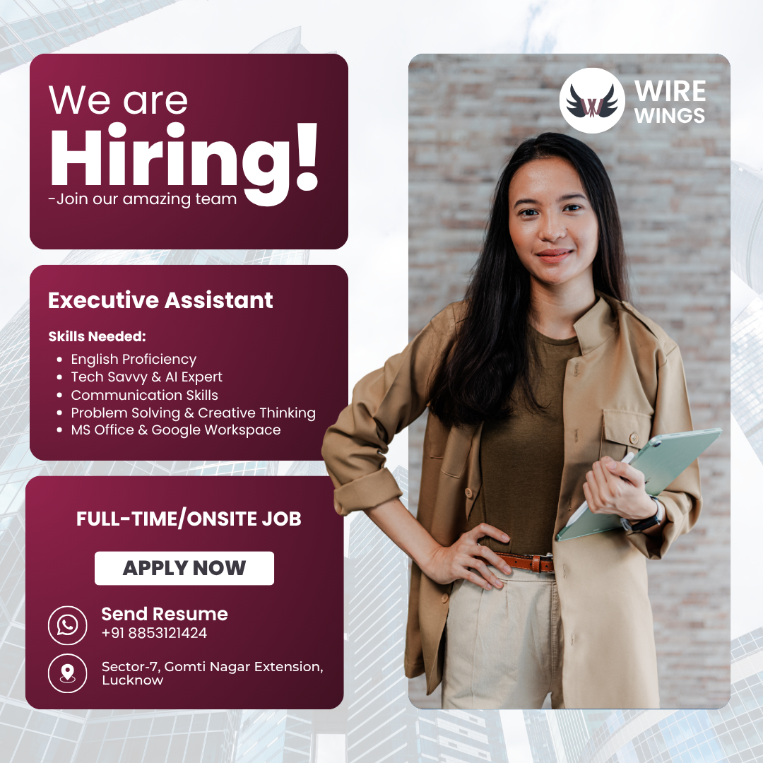Wire Wings Facebook ad: We're Hiring: Executive Assistant