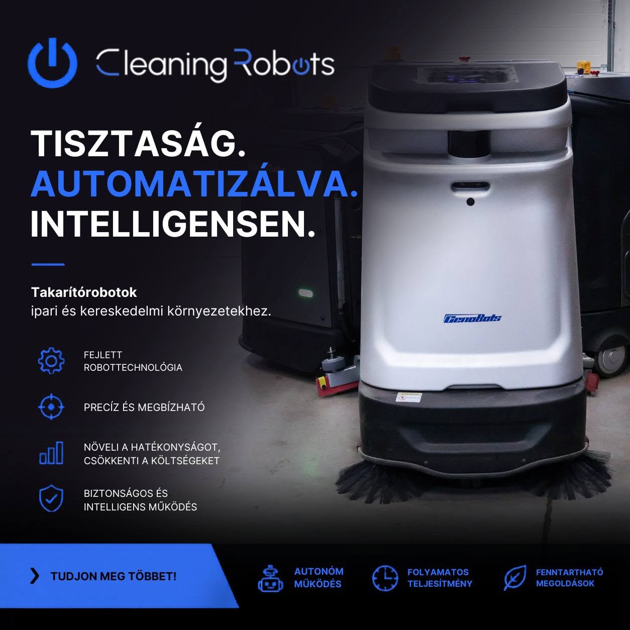 Cleaning Robots Facebook ad: Intelligens, precíz és hatékony robotikai megoldások az…