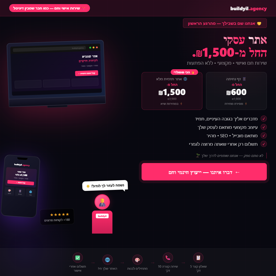 Buildy IL סוכנות דיגיטל Facebook ad: אתרים שמביאים לקוחות