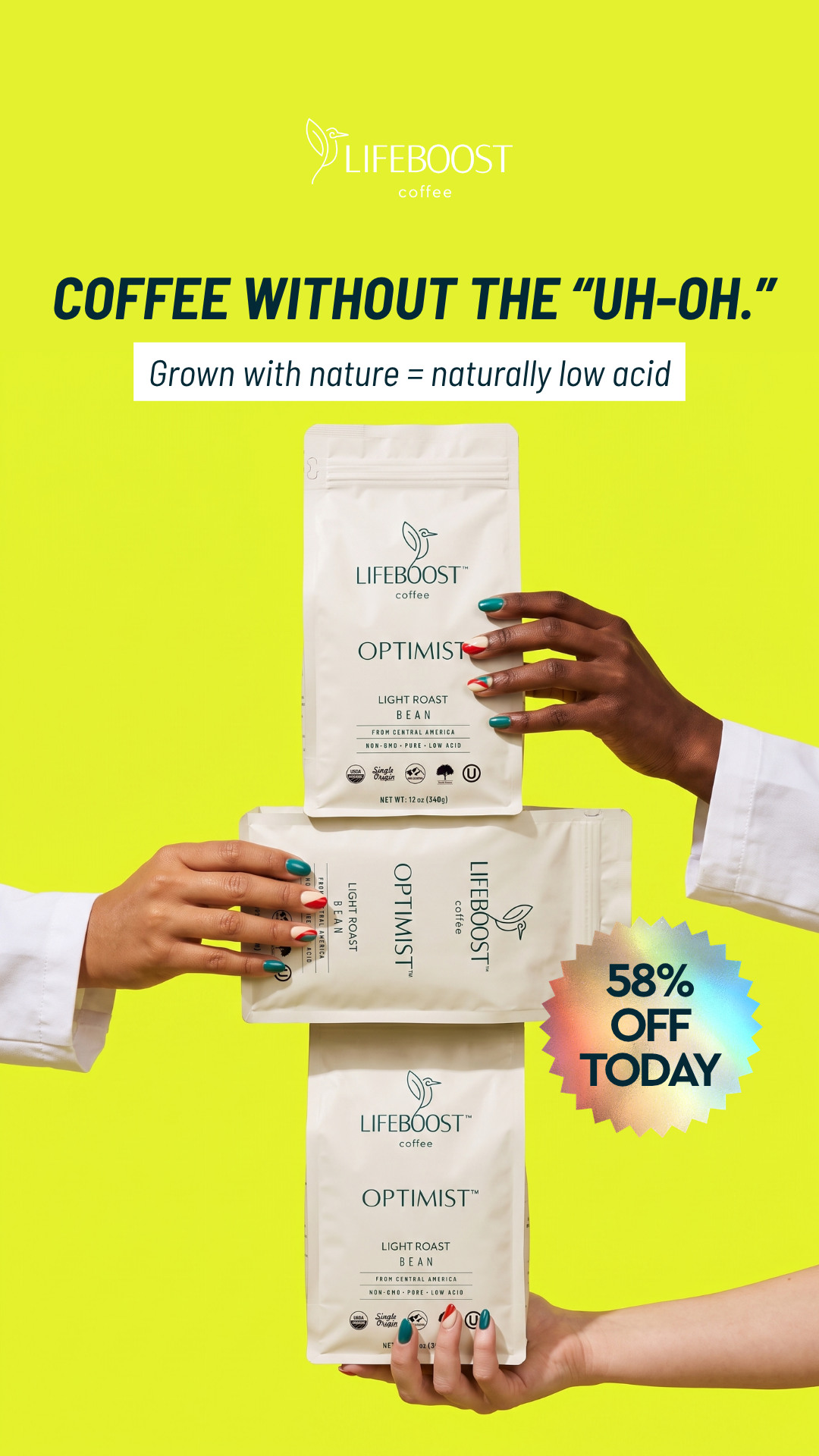 Lifeboost Coffee Facebook ad