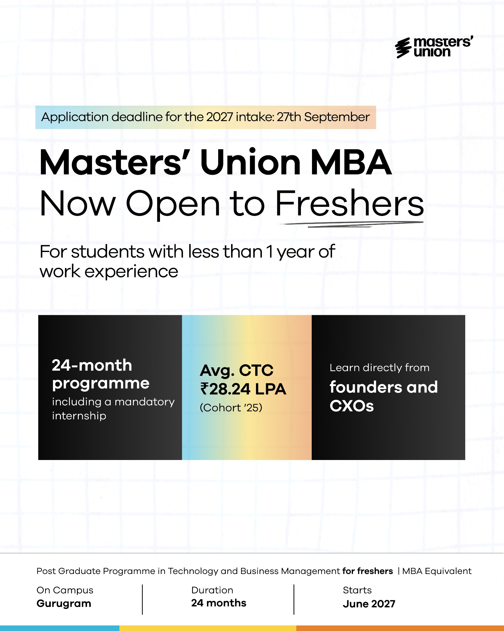 Masters' Union Facebook ad