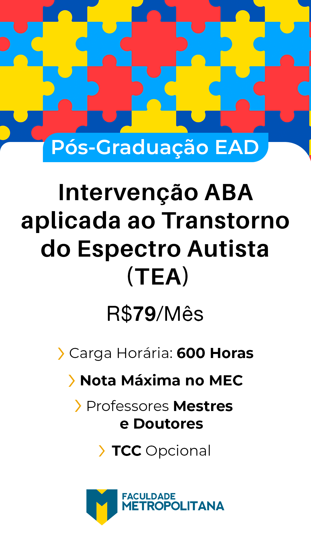 Faculdade Metropolitana Facebook ad