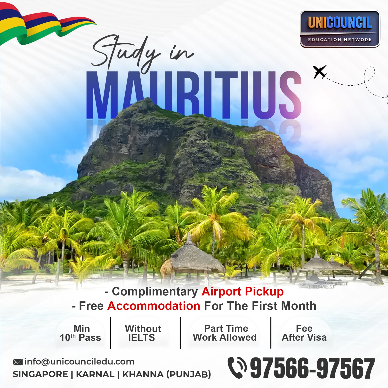 UniCouncil Education Network Facebook ad: Study in Mauritius