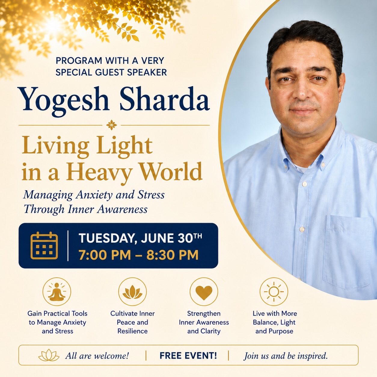 Brahma Kumaris New England Facebook ad: UpcomingEvent