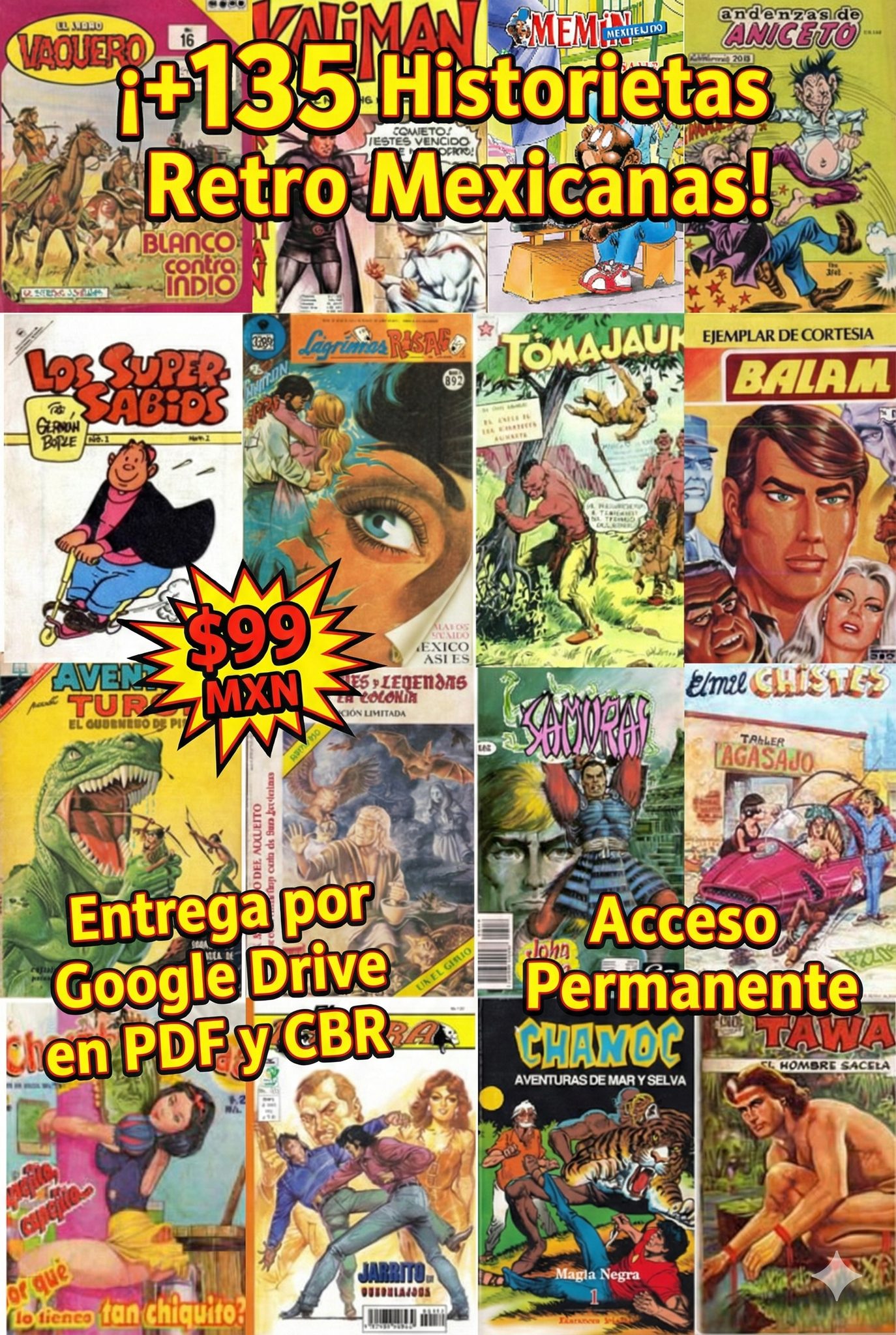 Mega Digital Facebook ad: ¡Las +135 Mejores Historietas Retro Mexicanas a solo…