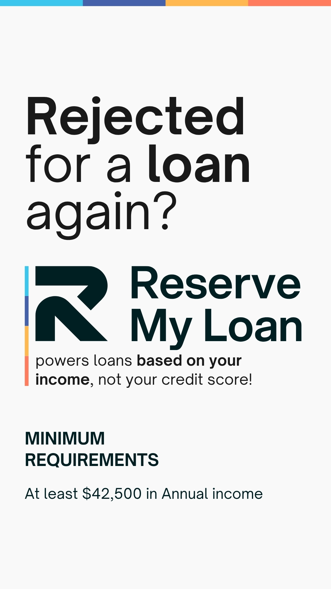Reserve My Loan Facebook ad: Get Loan Offers In As Little As 60 Seconds!