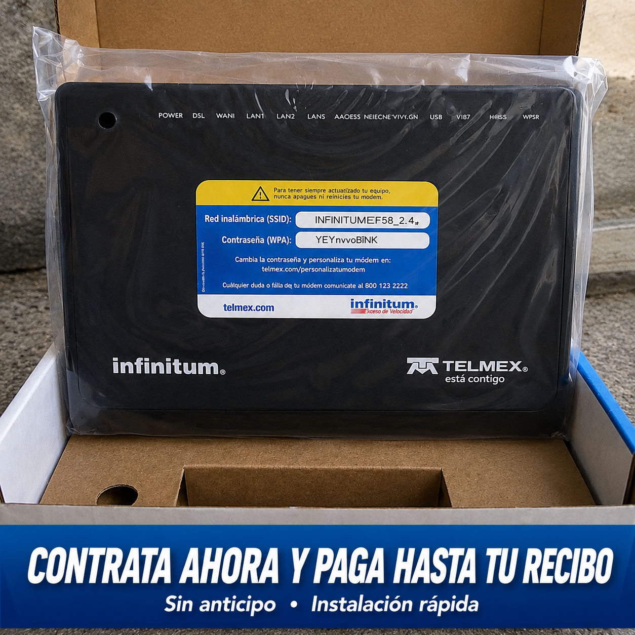 Promotor Telmex Infinitum Facebook ad: CONTRATA HOY PAGA AL MES!