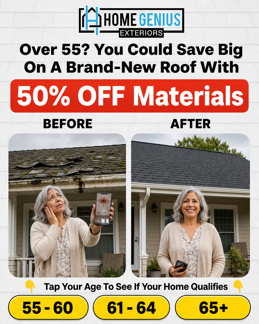 Home Genius Exteriors Facebook ad