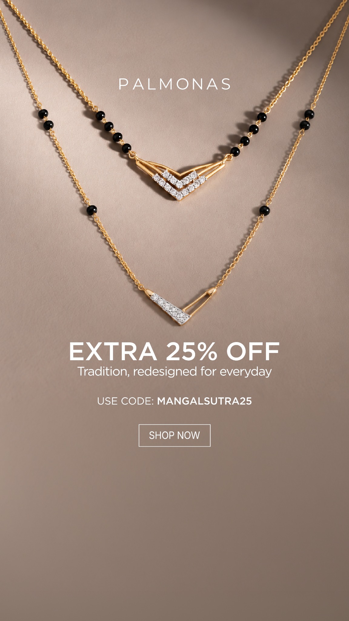 Palmonas Facebook ad: Palmonas Silver Mangalsutras