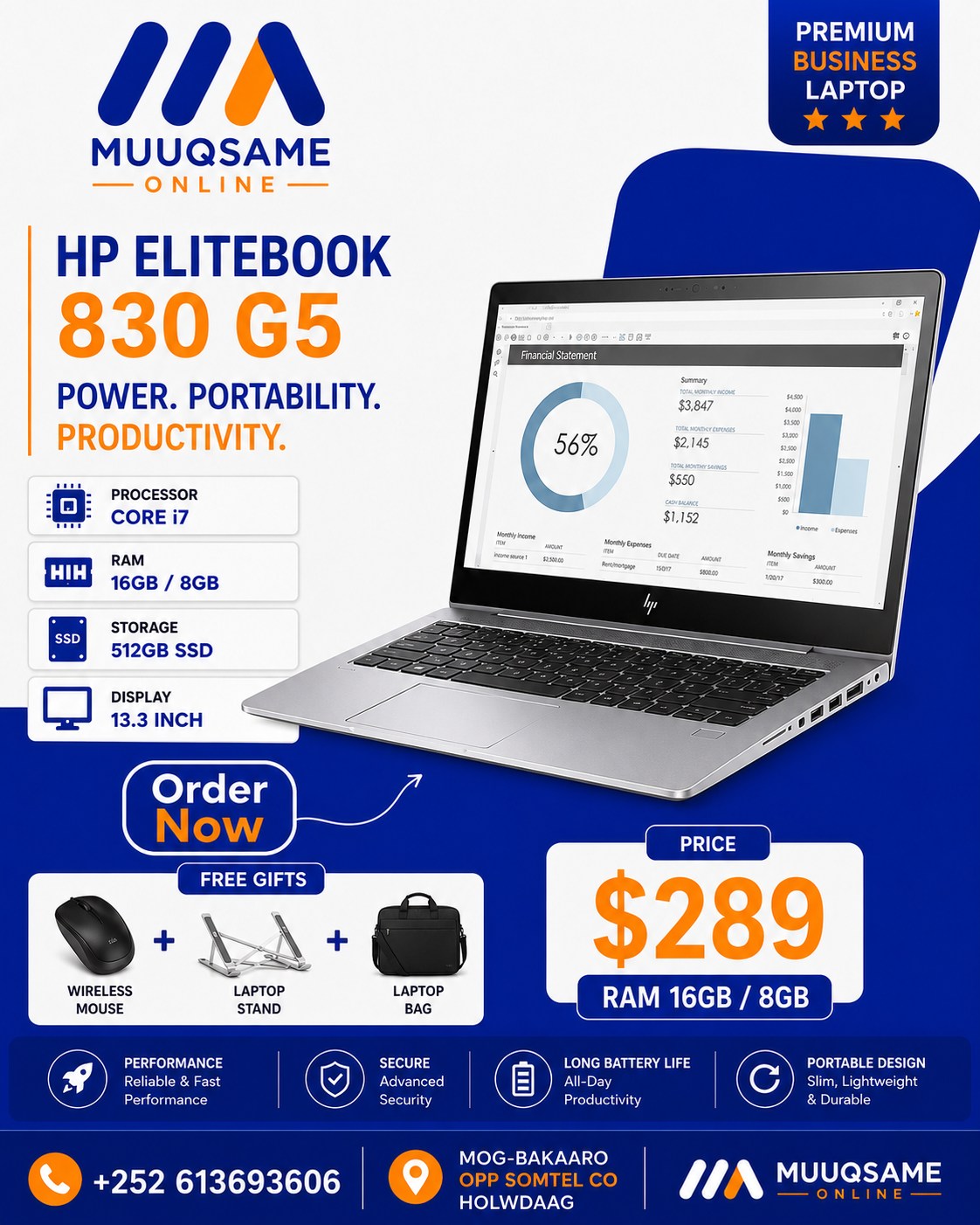 MuuQsame Tech Facebook ad: BIG DISCOUNT, HP ELITEBOOK 830 G5