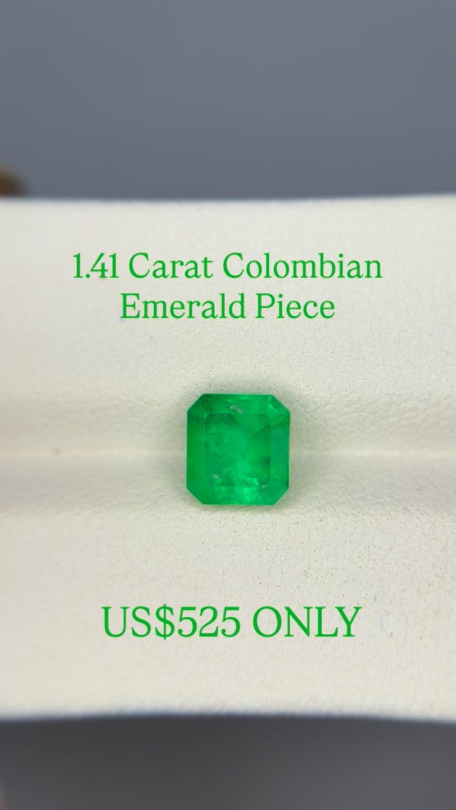Gems by Raja's Empire Facebook ad: 1.41 Carat Natural Colombian Emerald Piece