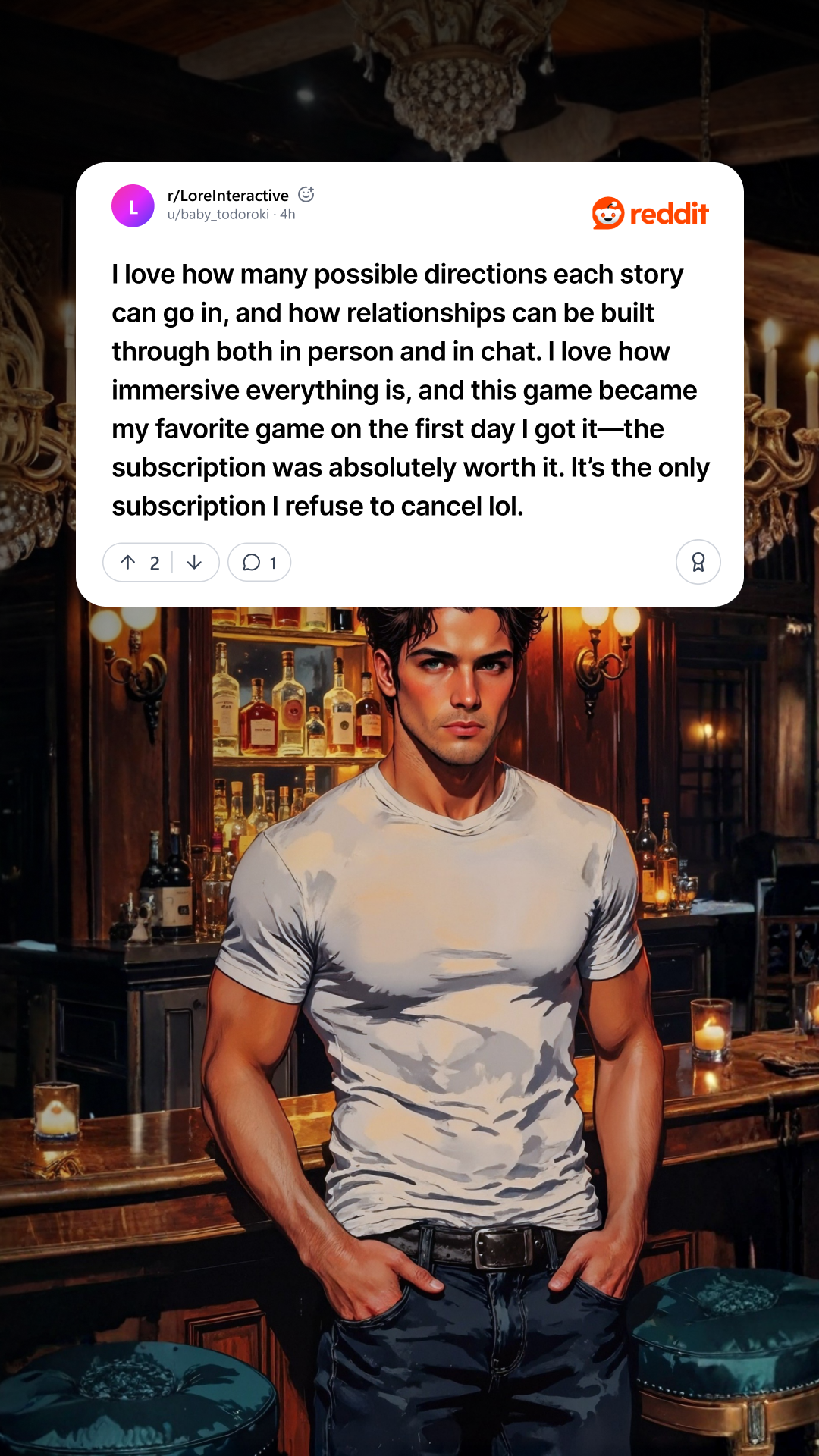 Lore: Interactive Stories Facebook ad