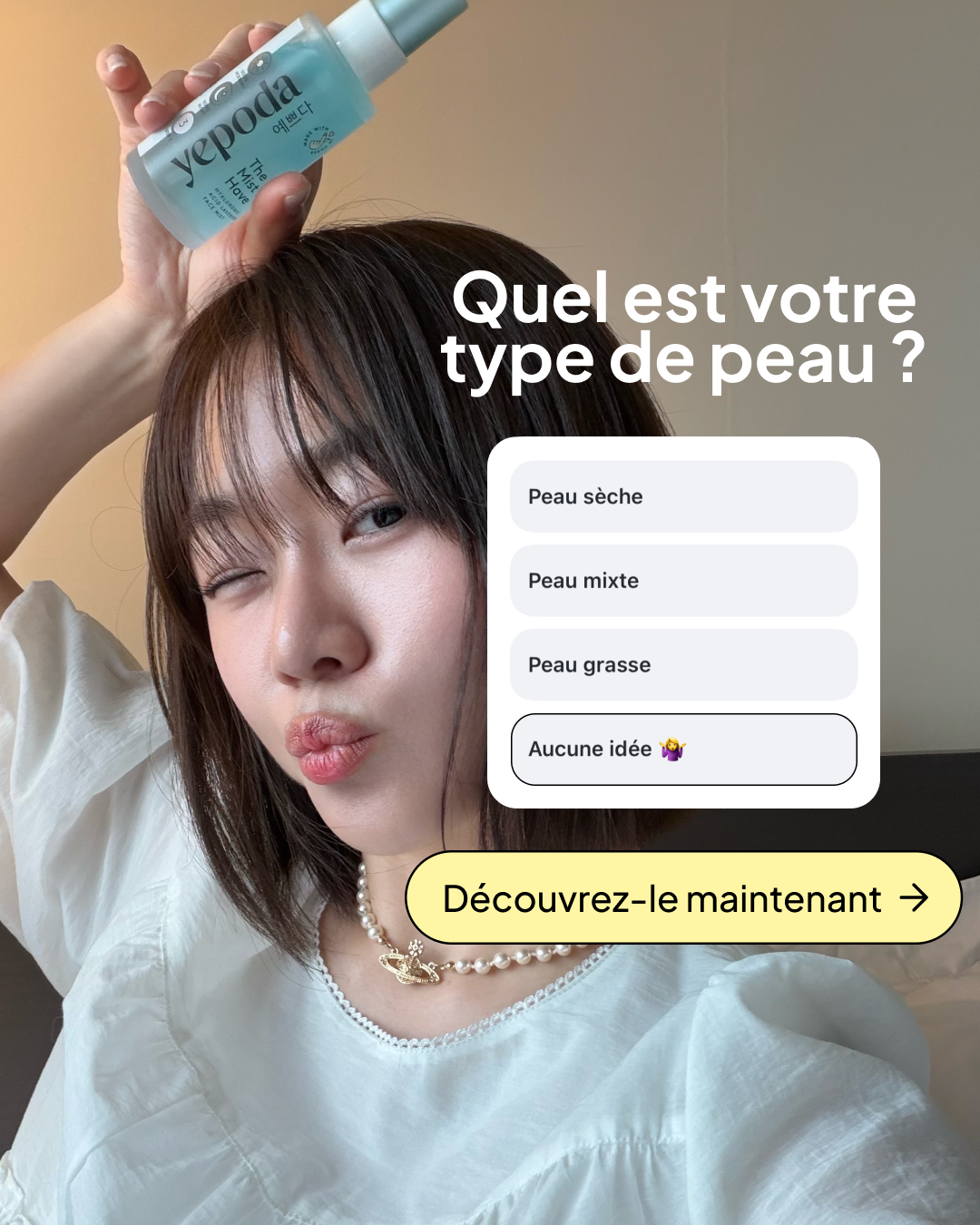 Yepoda.fr Facebook ad: Votre routine K-beauty personnalisée