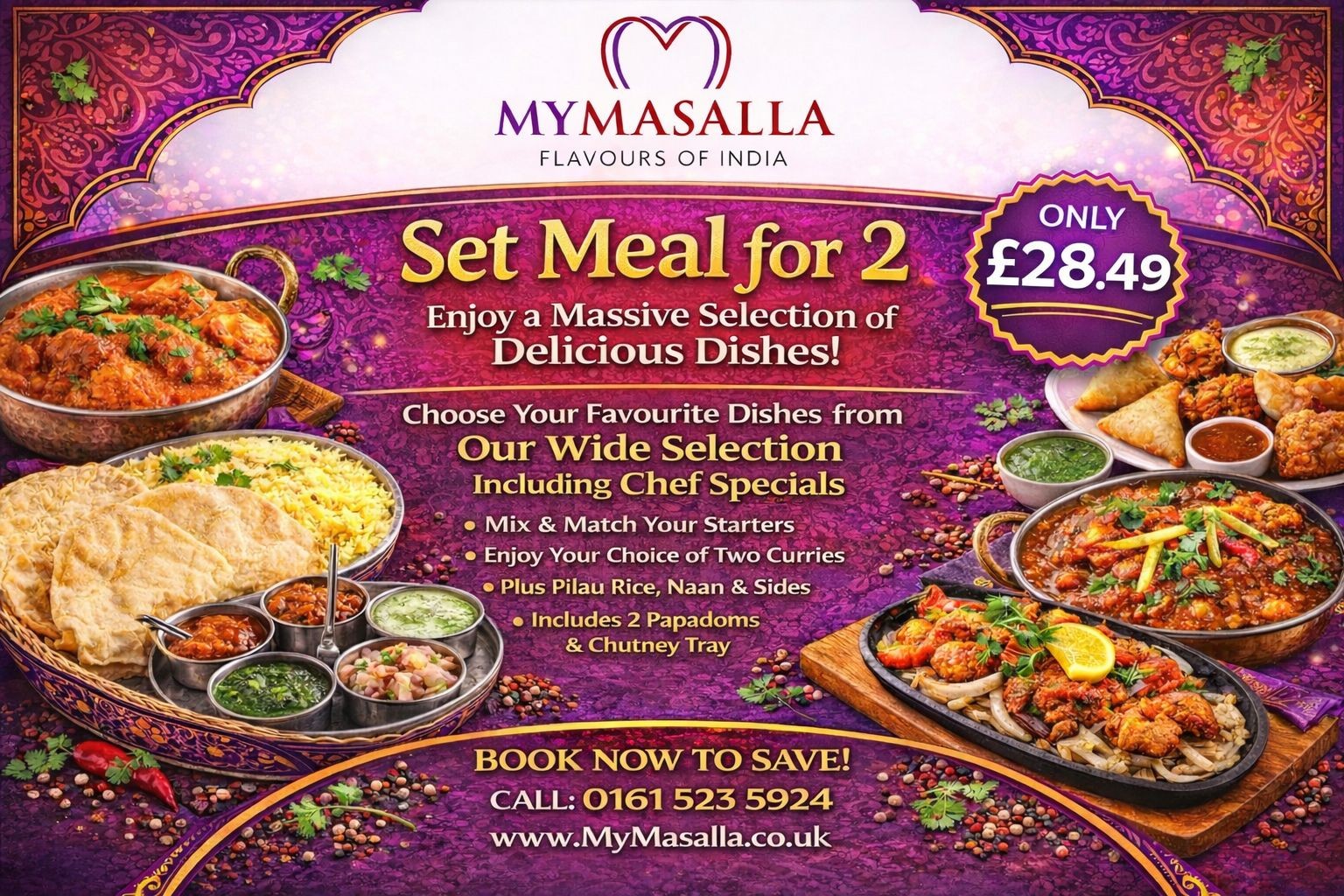 MyMasalla Facebook ad: MyMasalla, Taste the flavours of India.