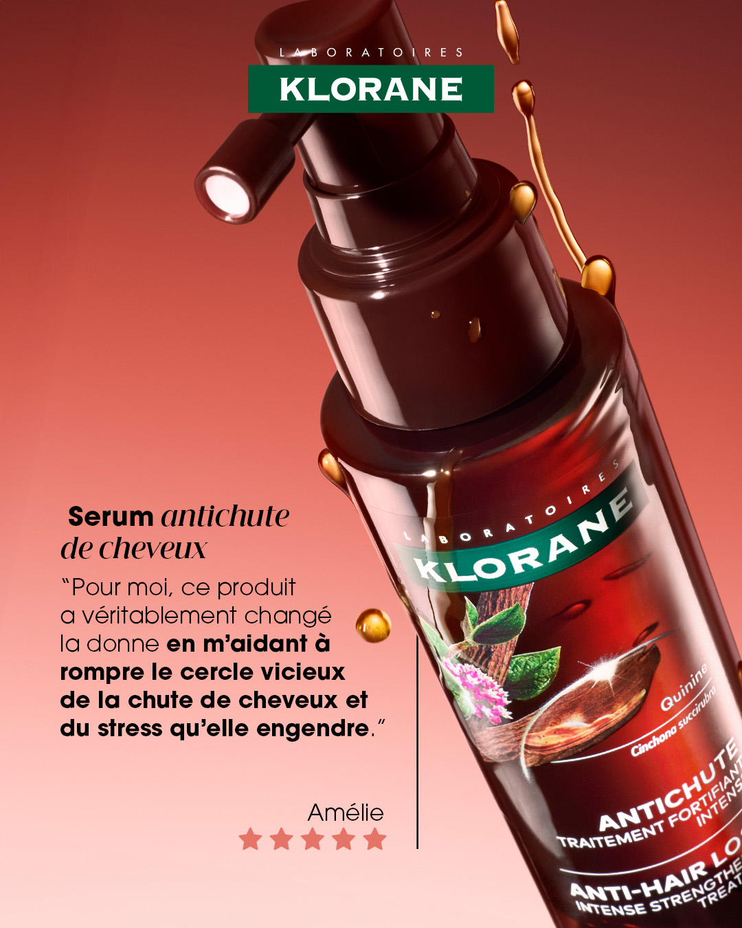Klorane France Facebook ad: Chute de cheveux?