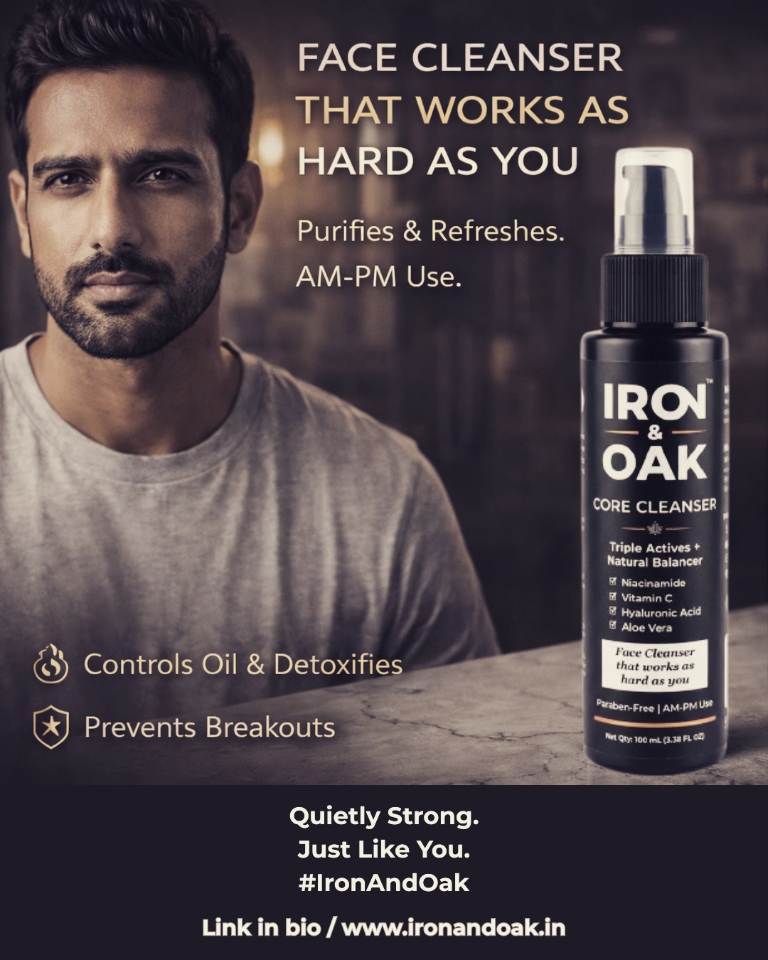 Iron & Oak Facebook ad: Core Cleanser - Iron & Oak | Premium Men’s Skincare &…