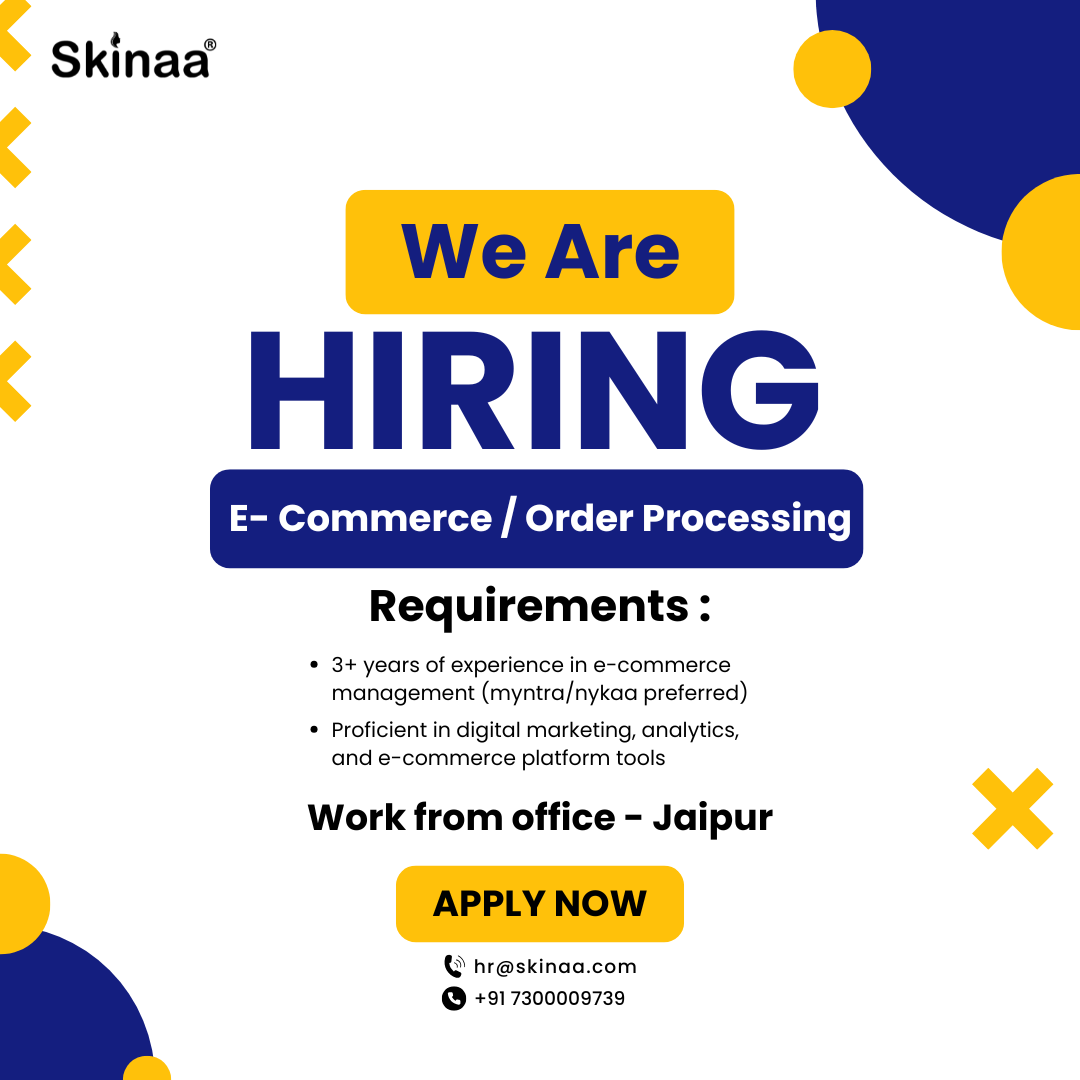 Skinaa Skincare Facebook ad: We’re Hiring, E-Commerce Executive!