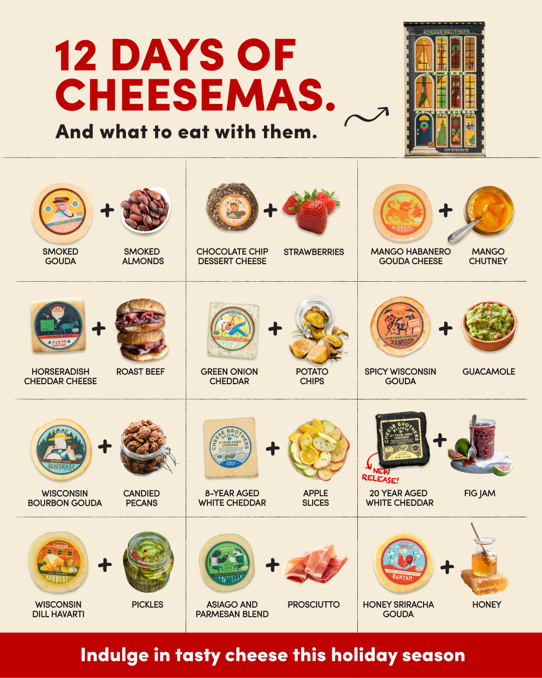 Cheese Brothers Facebook ad: 12 Days of Cheesemas Advent Calendar