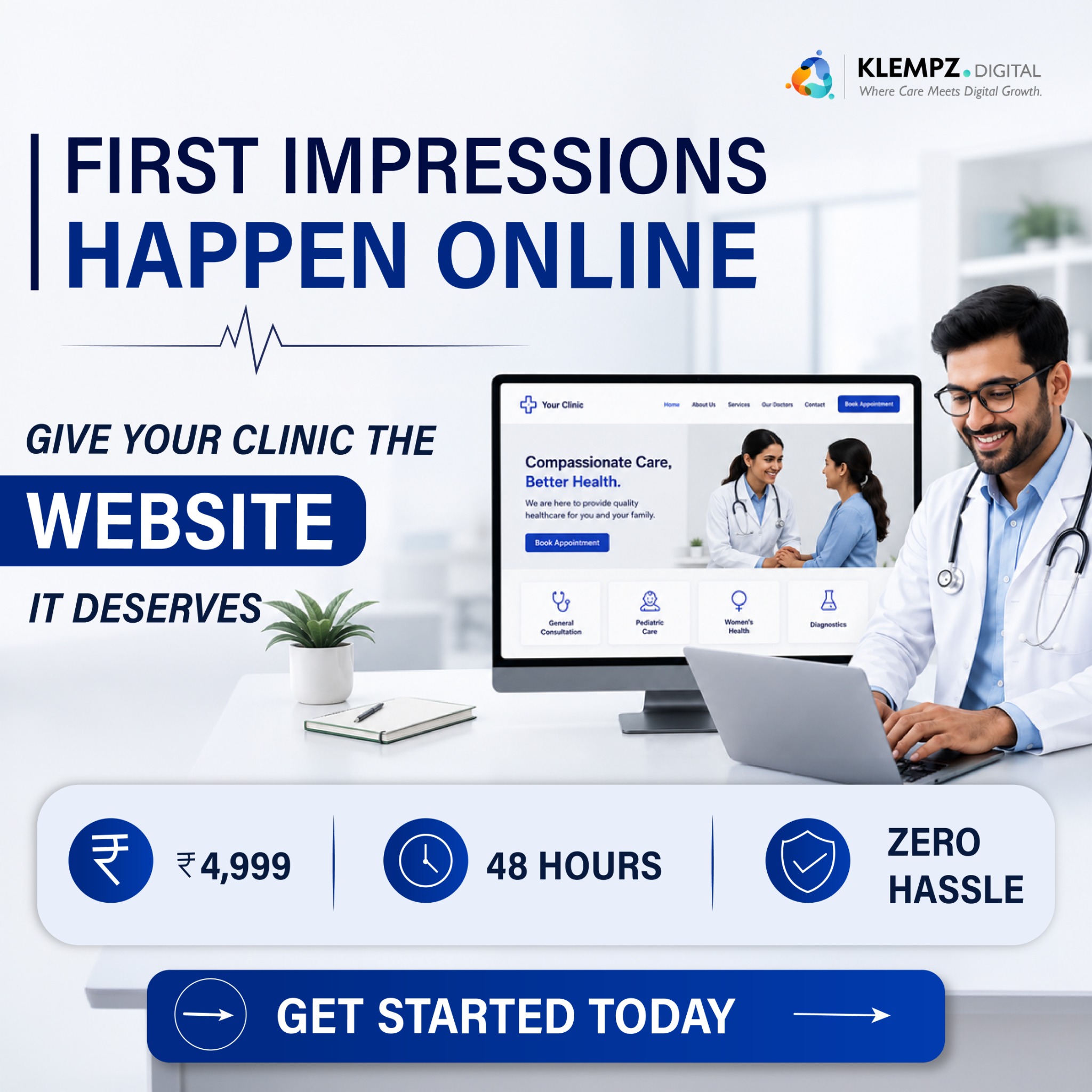 Klempz - Health & Wellness Marketing Facebook ad: Klempz, Websites Built for Healthcare Professionals