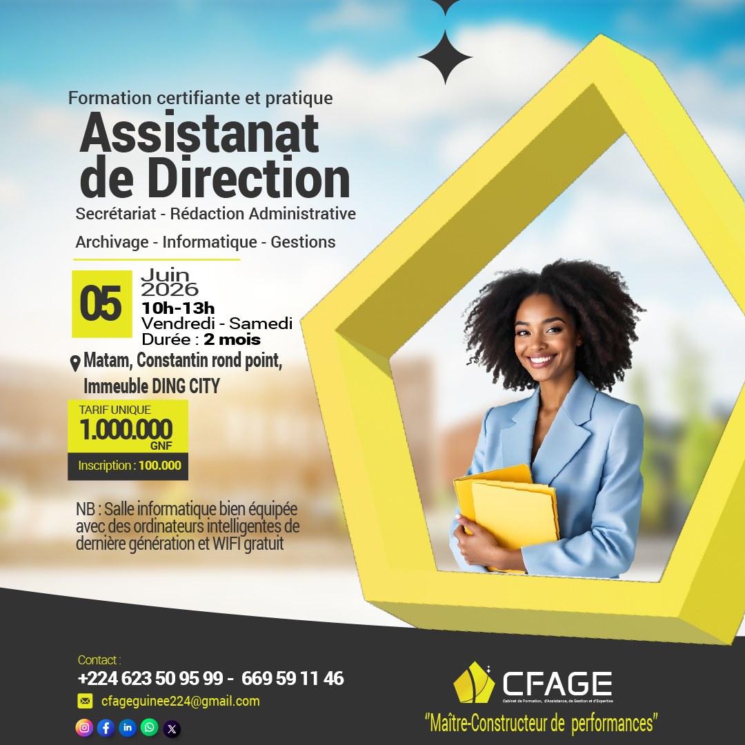 CFAGE Facebook ad: Formation professionnelle et certifiée en Assistanat de…