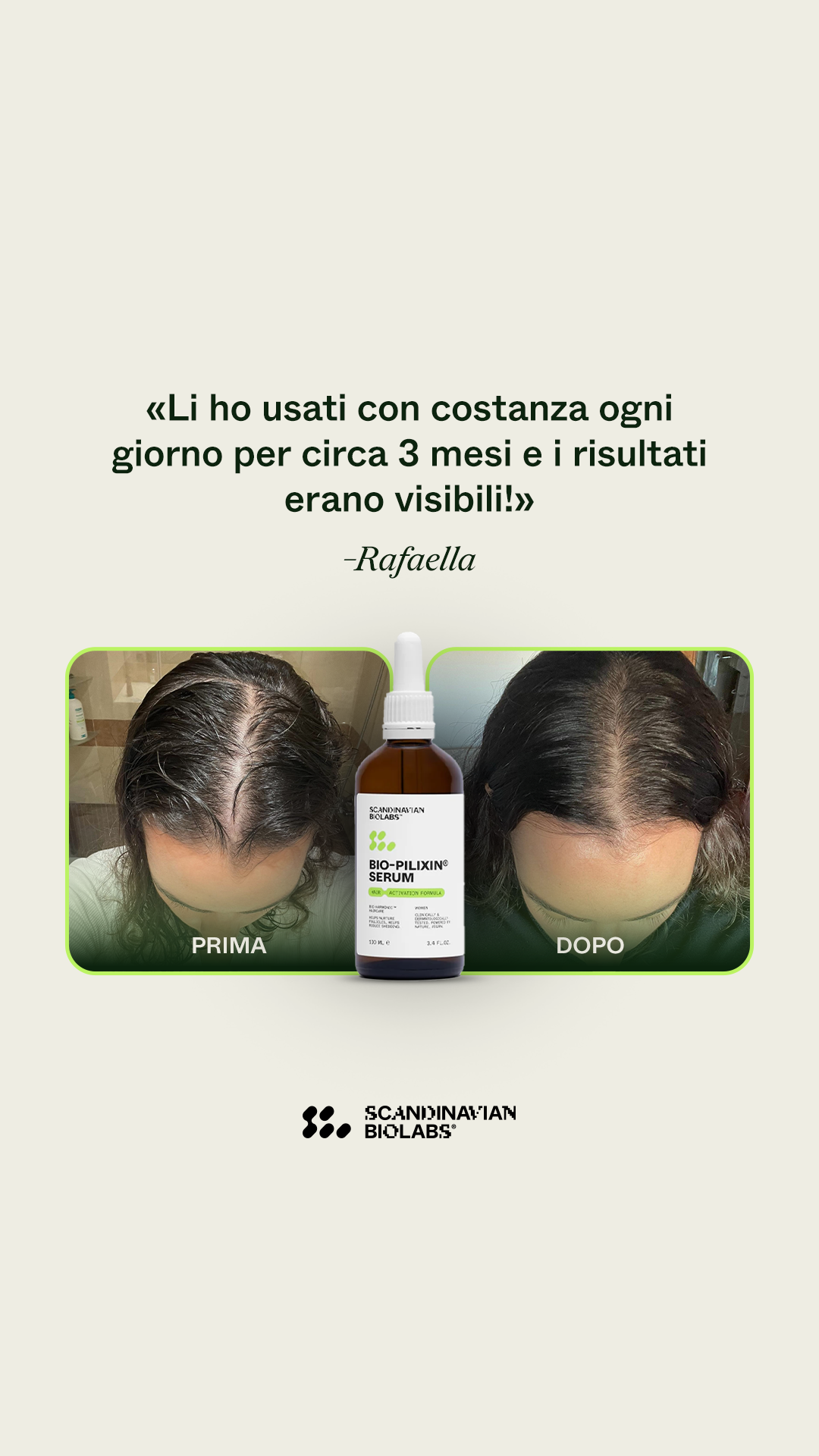 Scandinavian Biolabs Facebook ad: Risultati visibili a partire da 45 giorni.