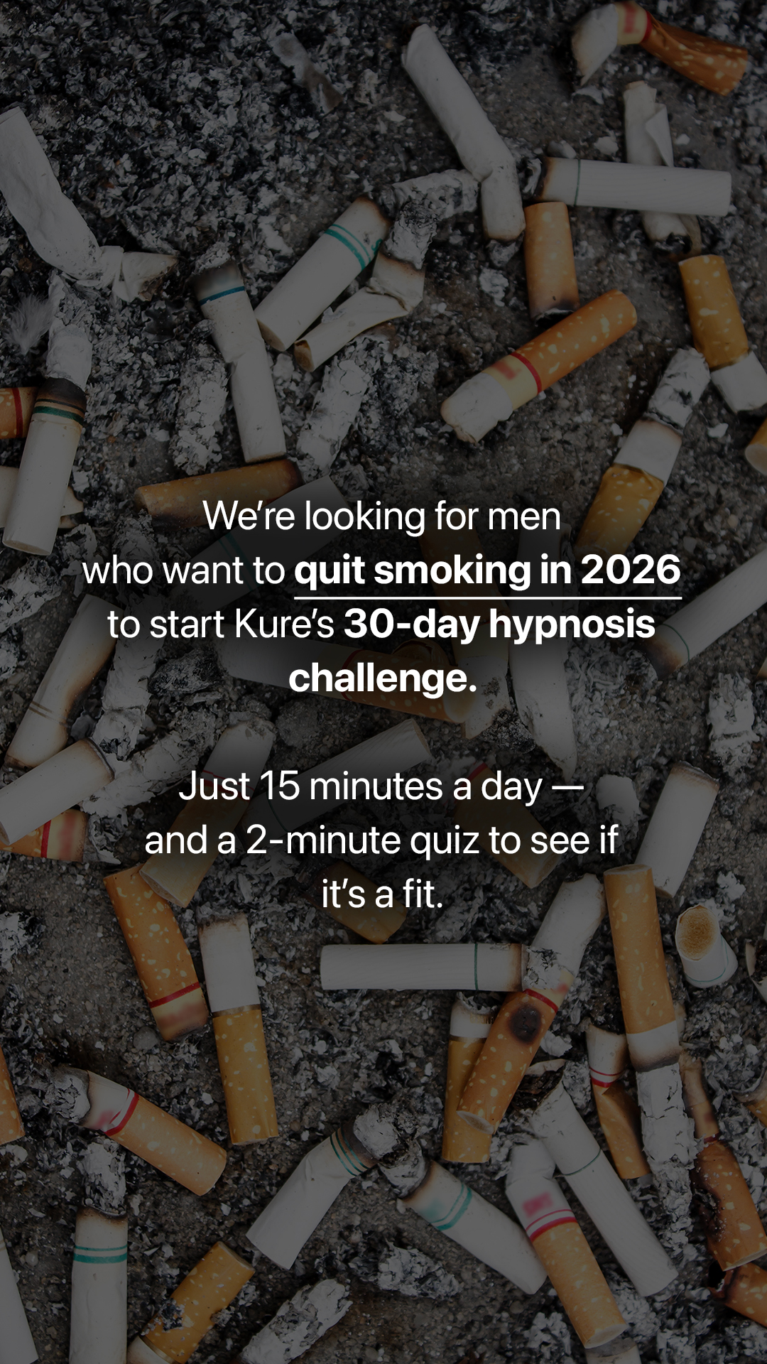 Hypnosis to Stop Smoking Facebook ad