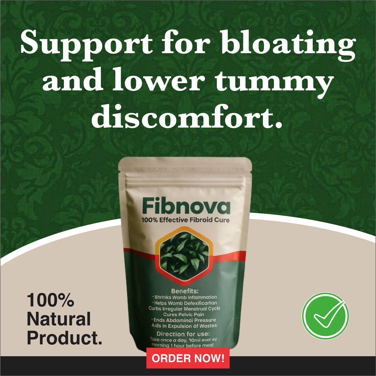 Fibroid Support Tea Facebook ad from Jun 26, 2026