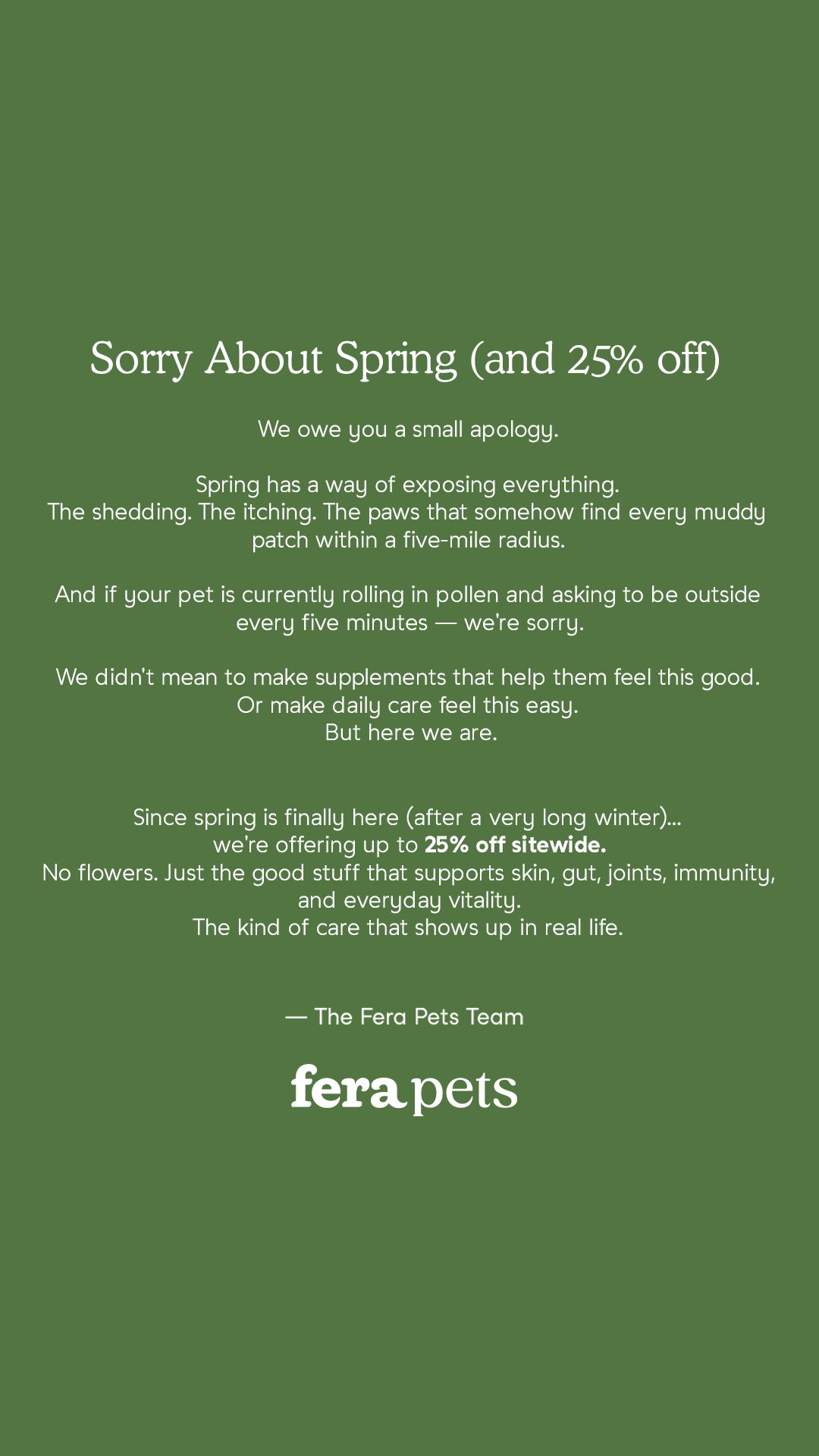 Fera Pets Facebook ad