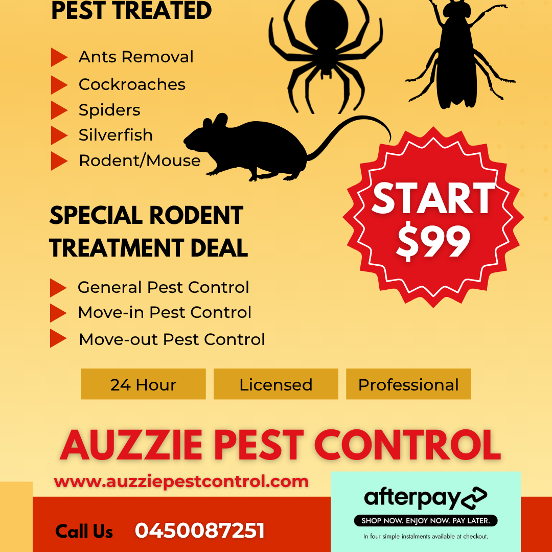 Auzzie Pest Control Facebook ad: Got Termites, ants, roaches, rats? We’ve got you.