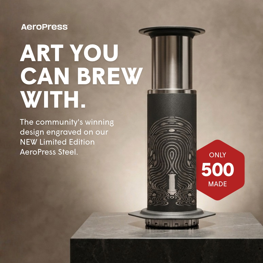 AeroPress Facebook ad: Meet AeroPress Steel Limited Edition