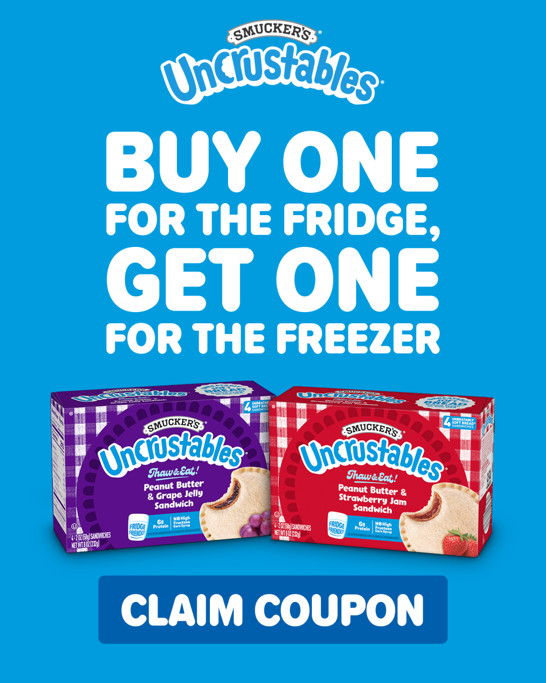 Uncrustables Facebook ad from Jul 1, 2026
