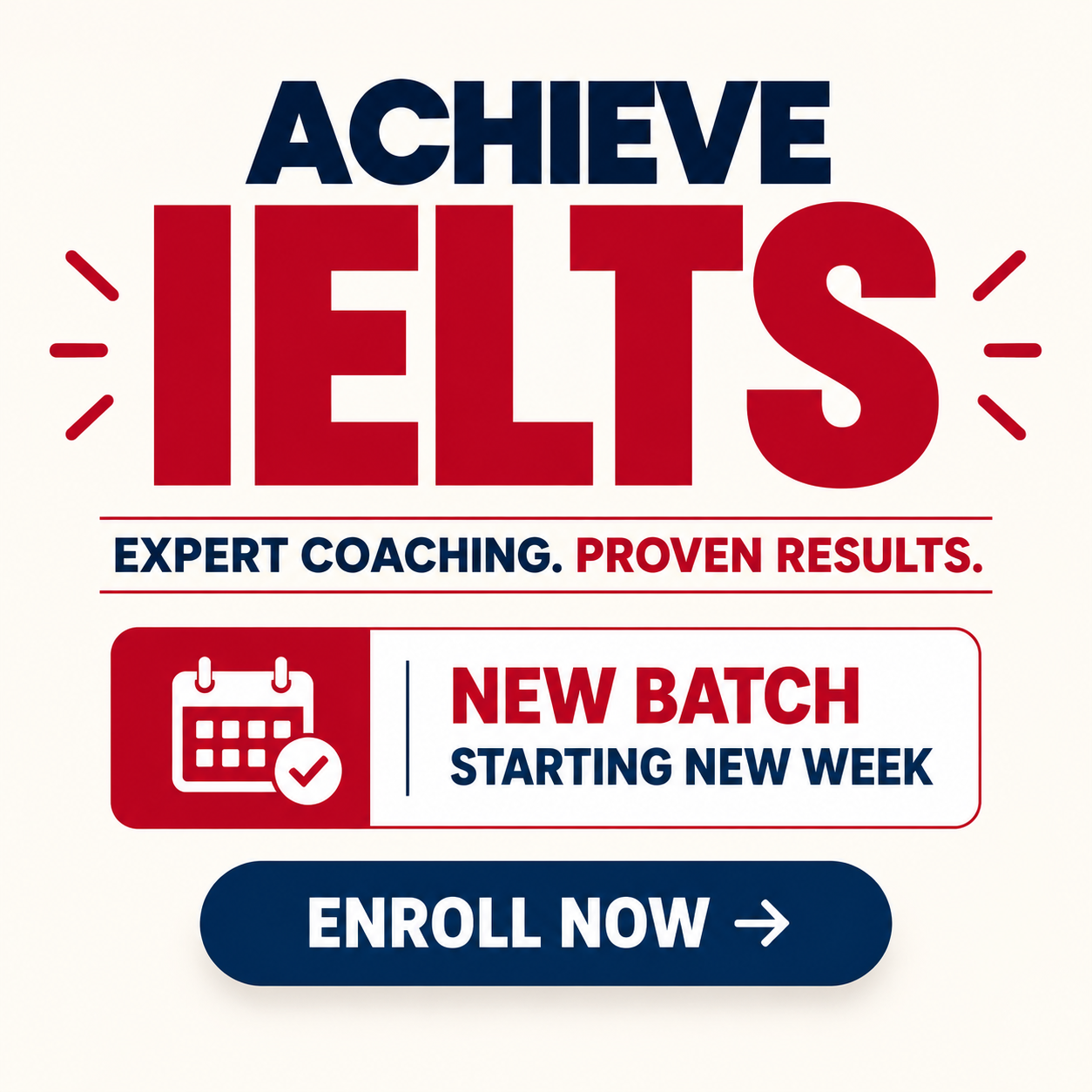 Rao Consultants Facebook ad: New IELTS Batch Starting Next Week