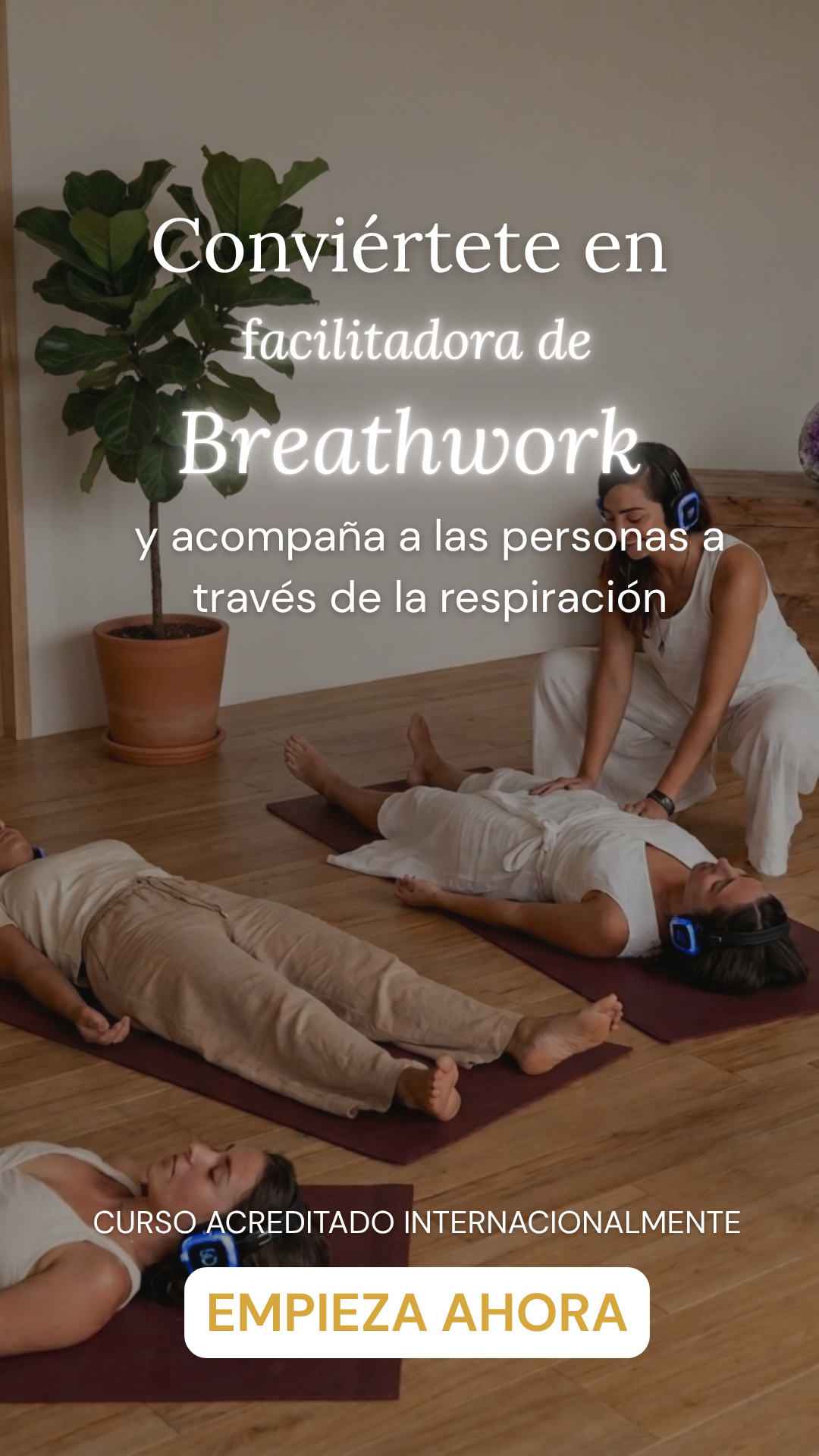 VIBE Holistic School Facebook ad: Conviértete en Facilitador/a de Breathwork