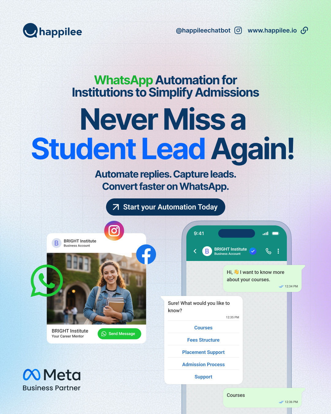 Happilee Facebook ad: Chat with us
