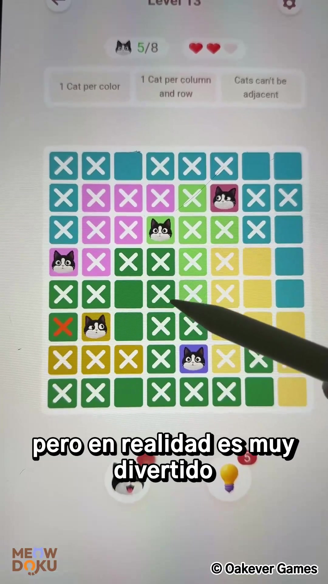 Meowdoku Facebook ad: Meowdoku: El rompecabezas de gatos al que todos juegan