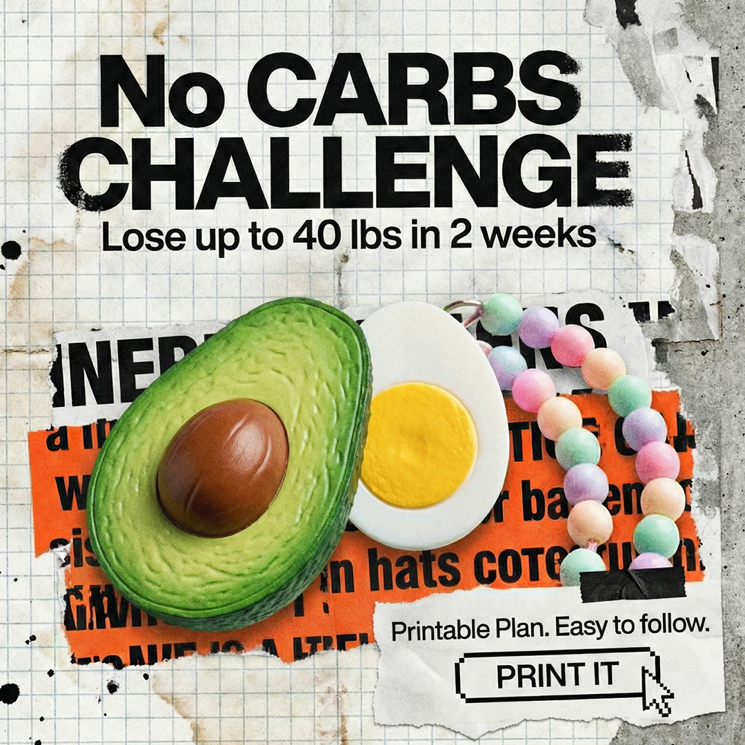 No Carbs Challenge Facebook ad