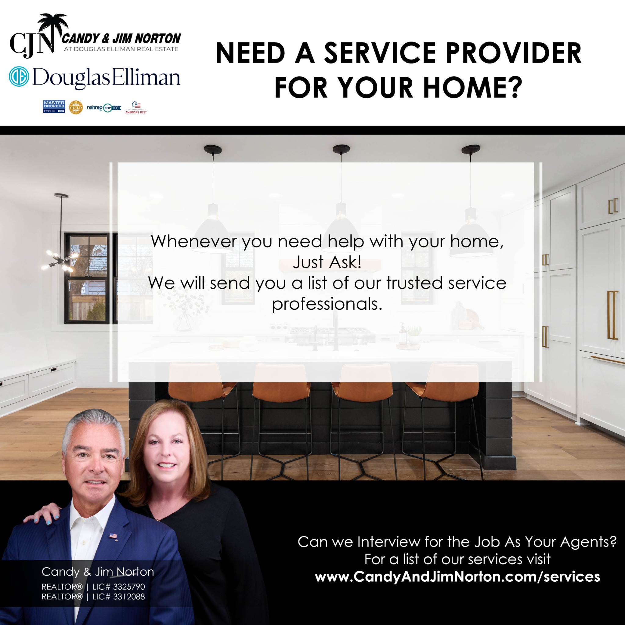 Candy & Jim Norton at Douglas Elliman Real Estate Facebook ad