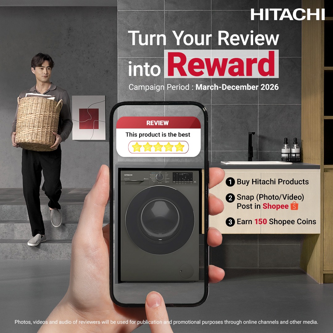 Hitachi Home Appliances Facebook ad: Turn Your Review into Reward!