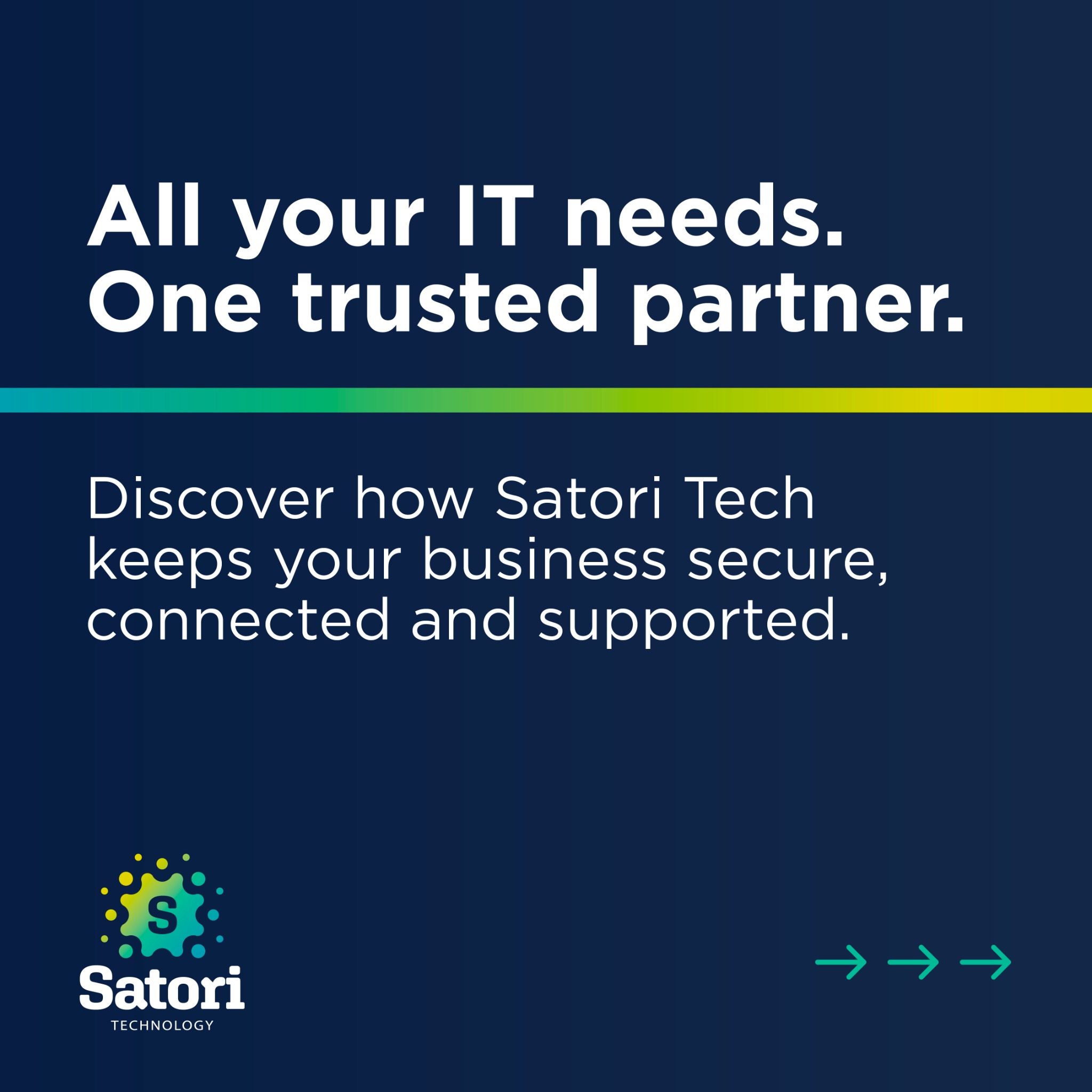 Satori Technology Facebook ad: Your business deserves IT that just works.