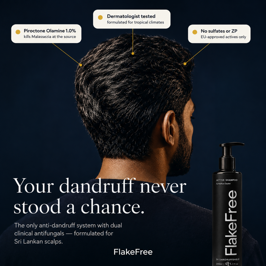 Keshya Ceylon Facebook ad: End Dandruff Forever.
