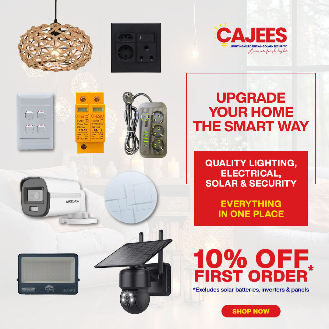 Cajees Lighting & Electrical Facebook ad: Buy Power, Lighting and Security in One Store