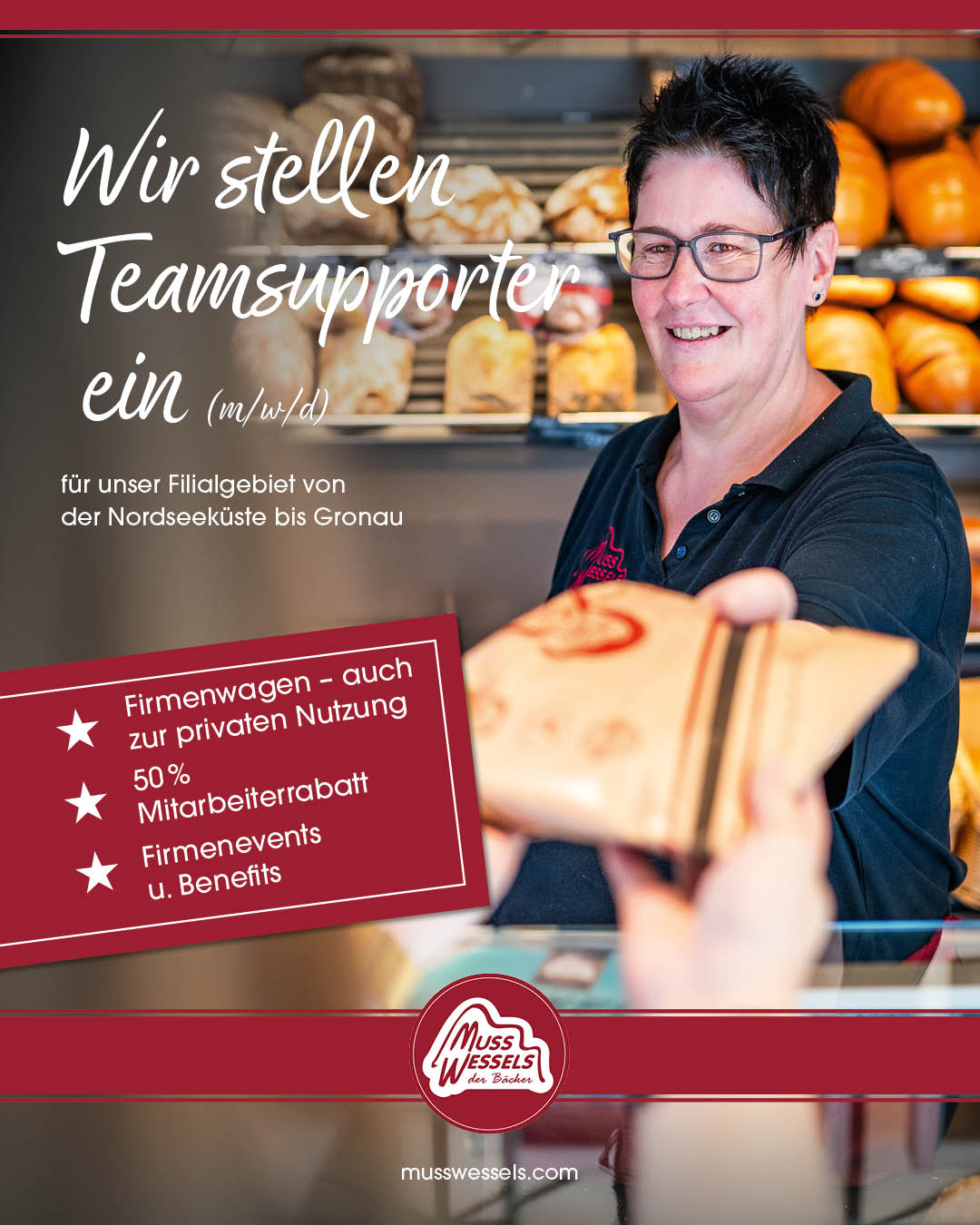Bäckerei u. Konditorei Musswessels GmbH & Co. KG Facebook ad: Wir stellen ein!