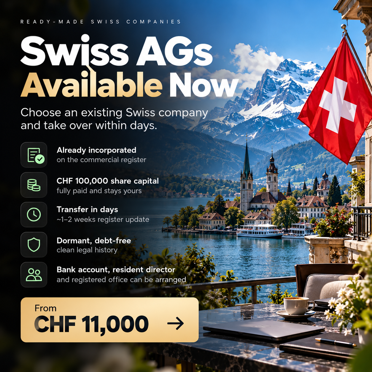 Goldblum and Partners Facebook ad: Swiss Shelf Company