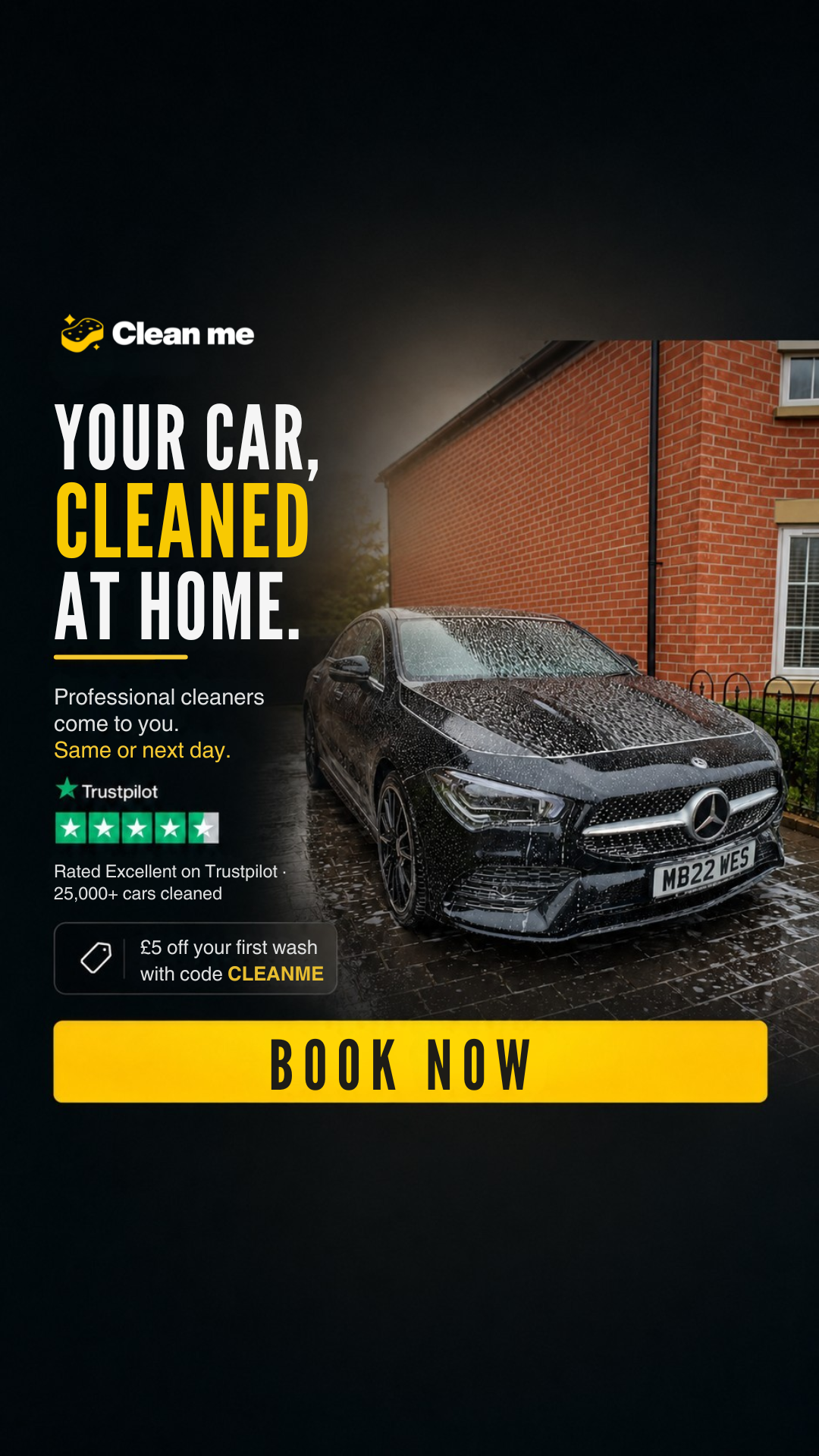 Clean Me Facebook ad: We come to you