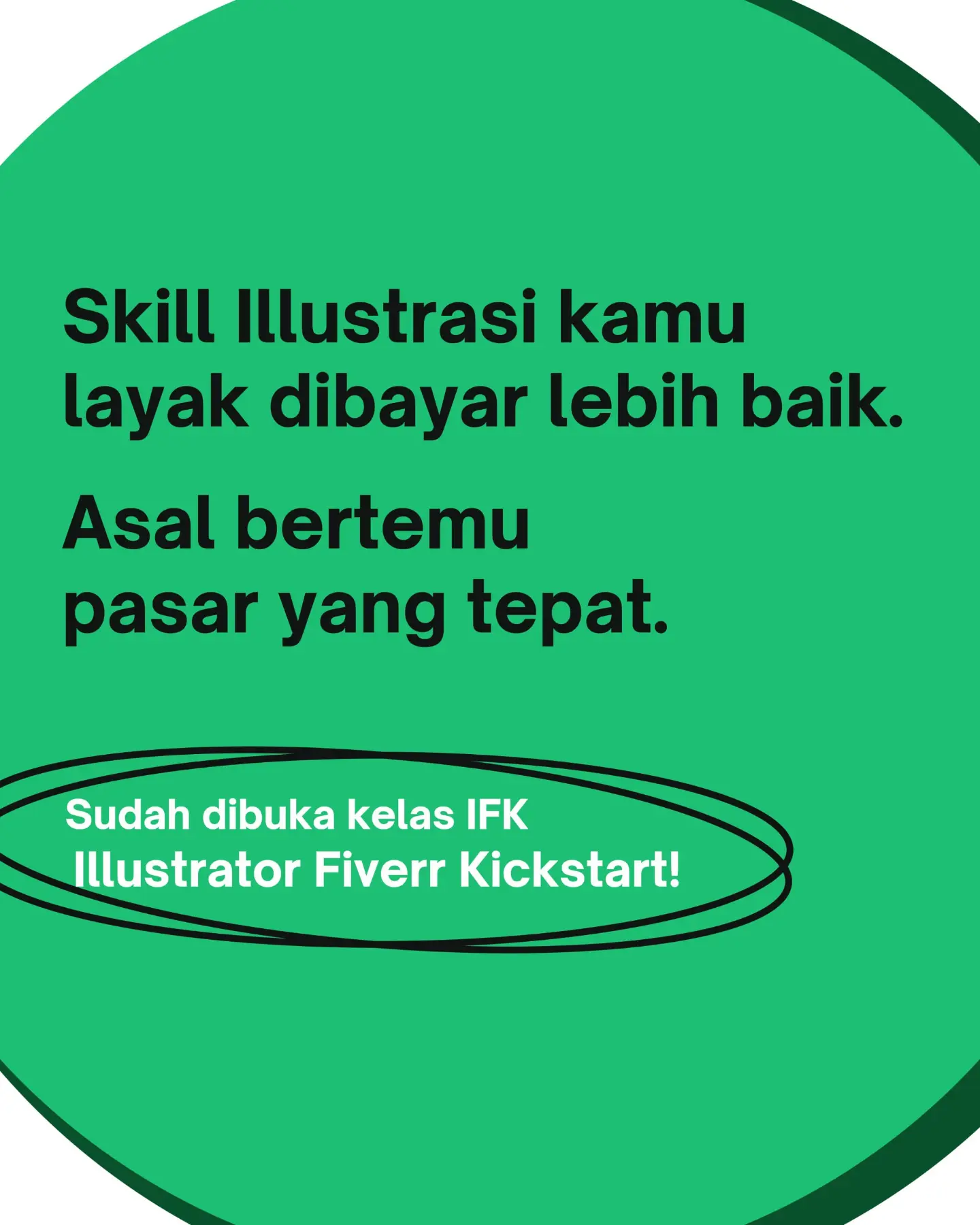 Creativepreneur ID Facebook ad: IFK Illustrator Fiverr Kickstart