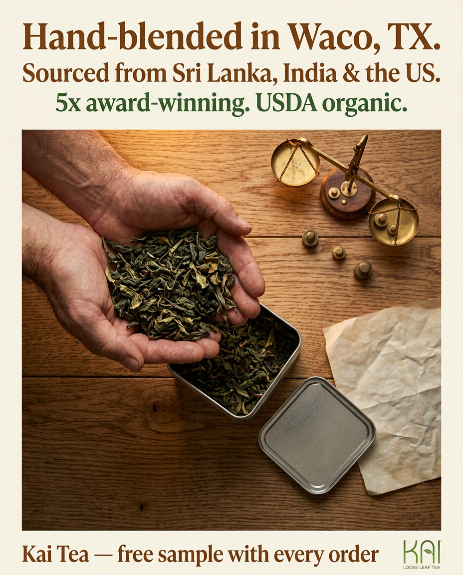 Kai Organic Tea Facebook ad: USDA Certified Organic Loose Leaf Tea